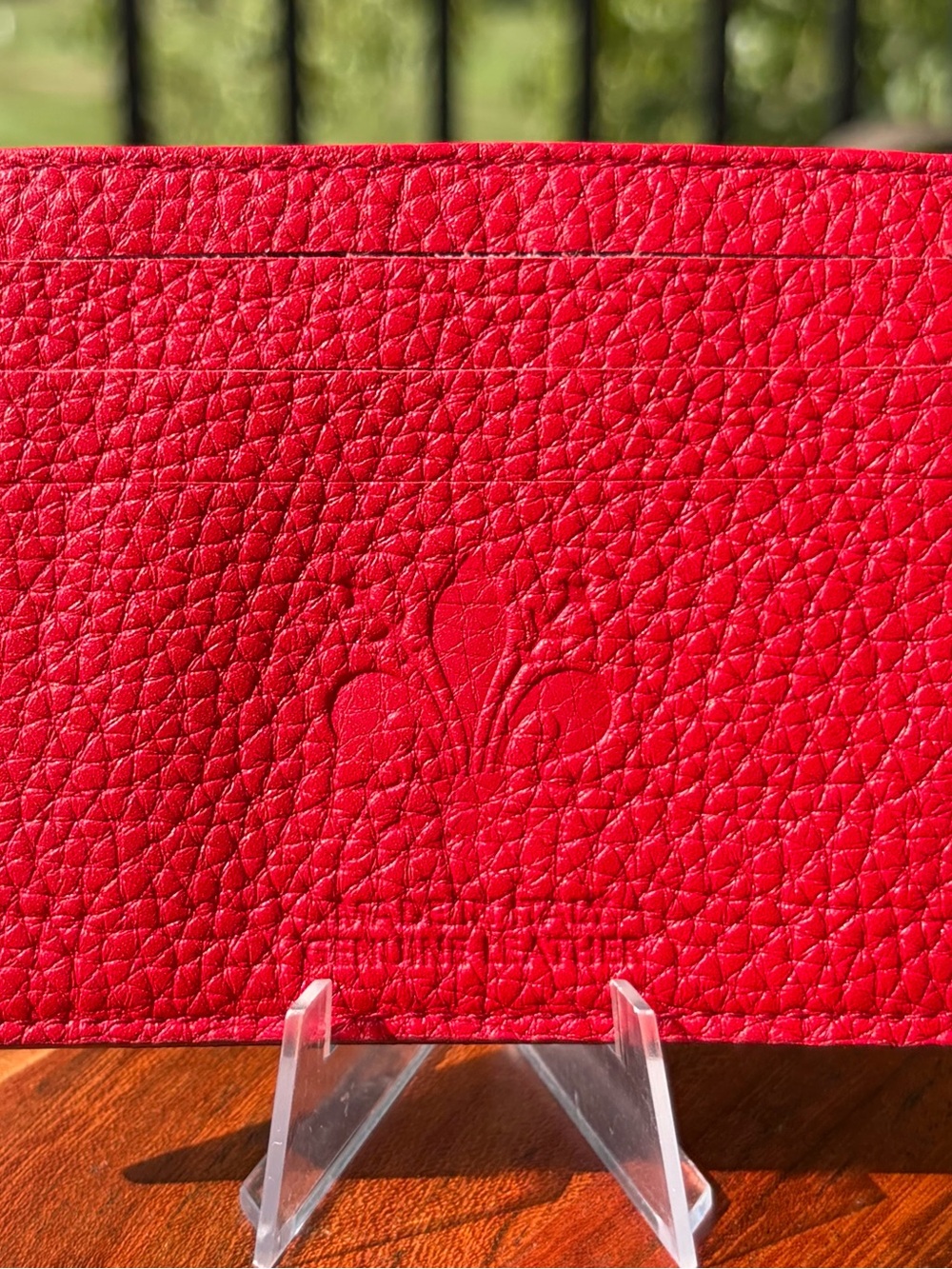 Italian Red Leather Card Holder Wallet Like New - Picture 4 of 6